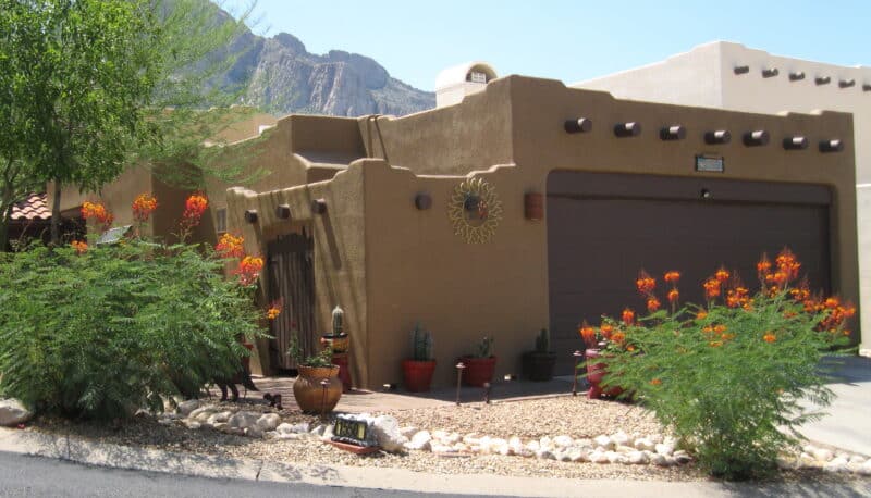 brown adobe style house
